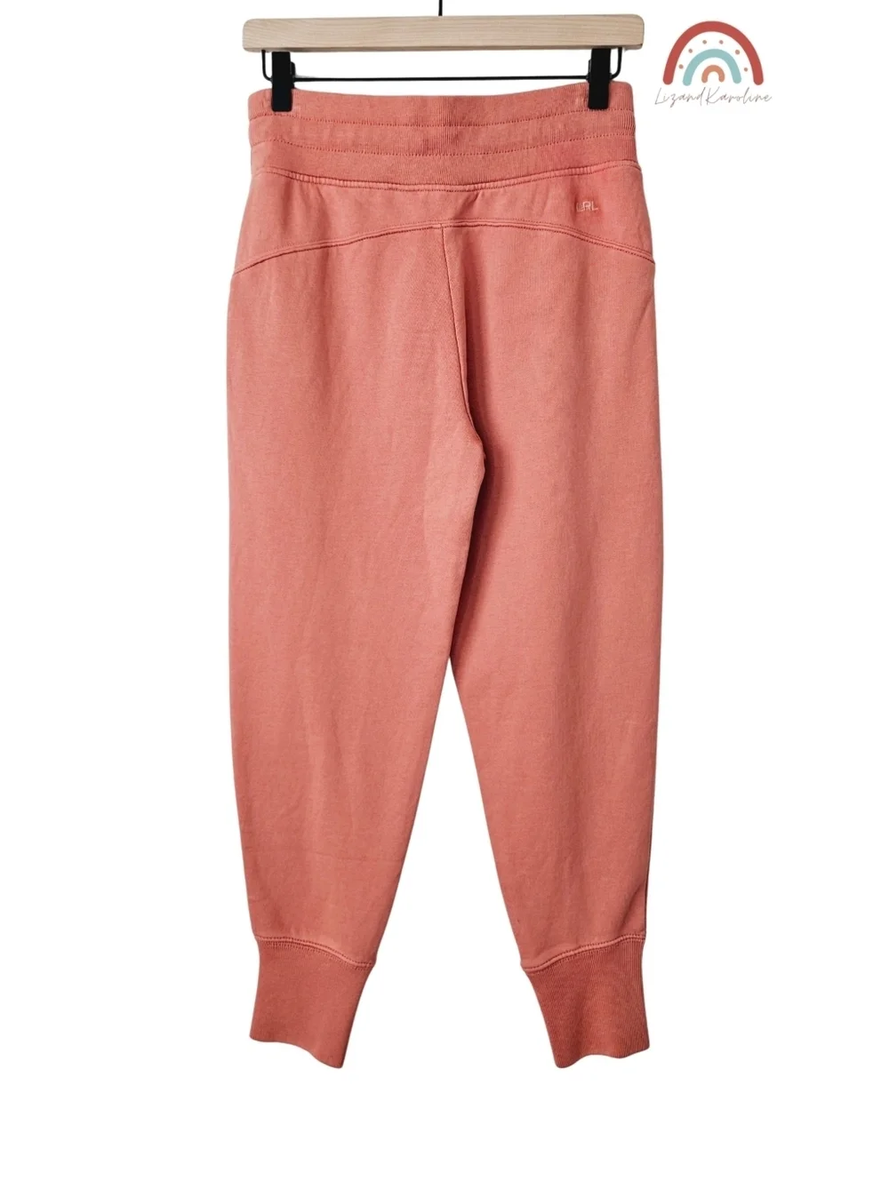 New! Lauren Ralph Lauren Terra Cotta French Terry High Waist Ankle Joggers